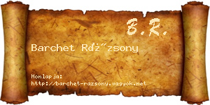 Barchet Rázsony névjegykártya